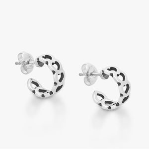 James Avery Tiny Heart Hoop Earrings, (Size Small) Sterling Silver